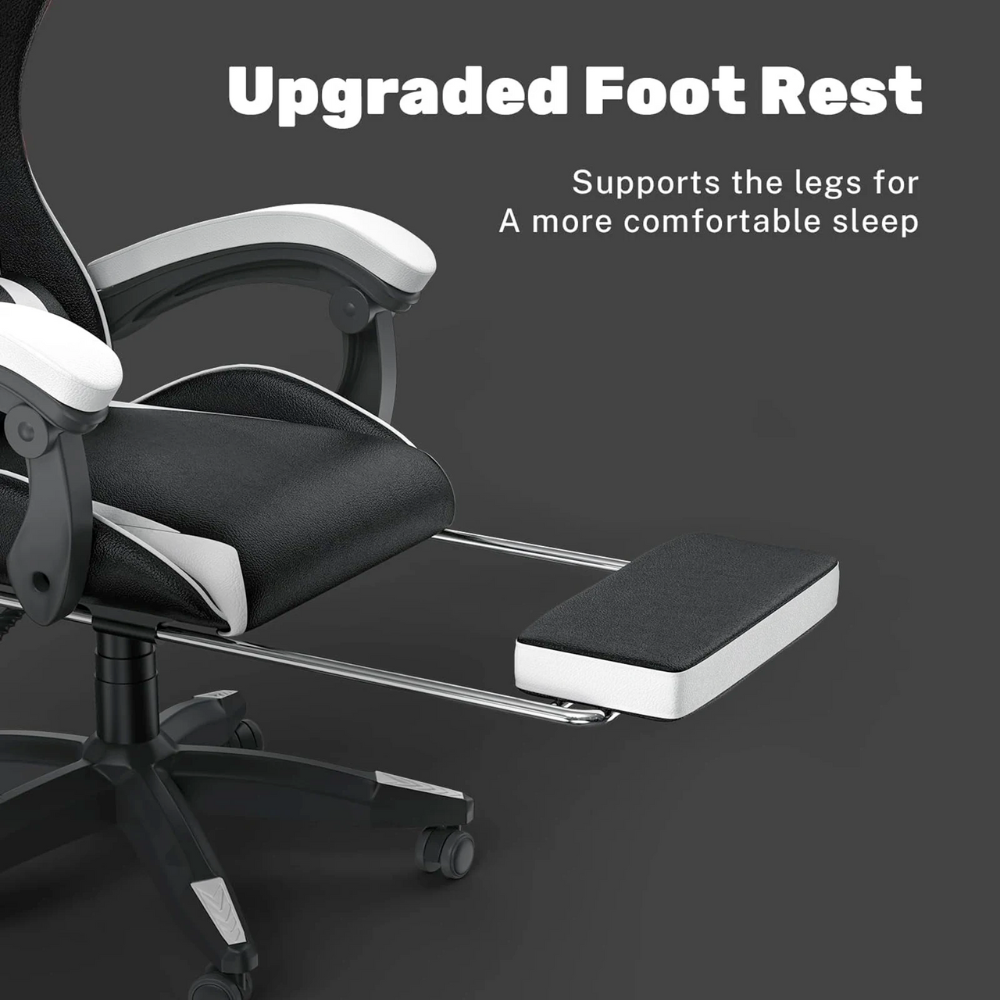Gaming Throne with Built-in Footrest