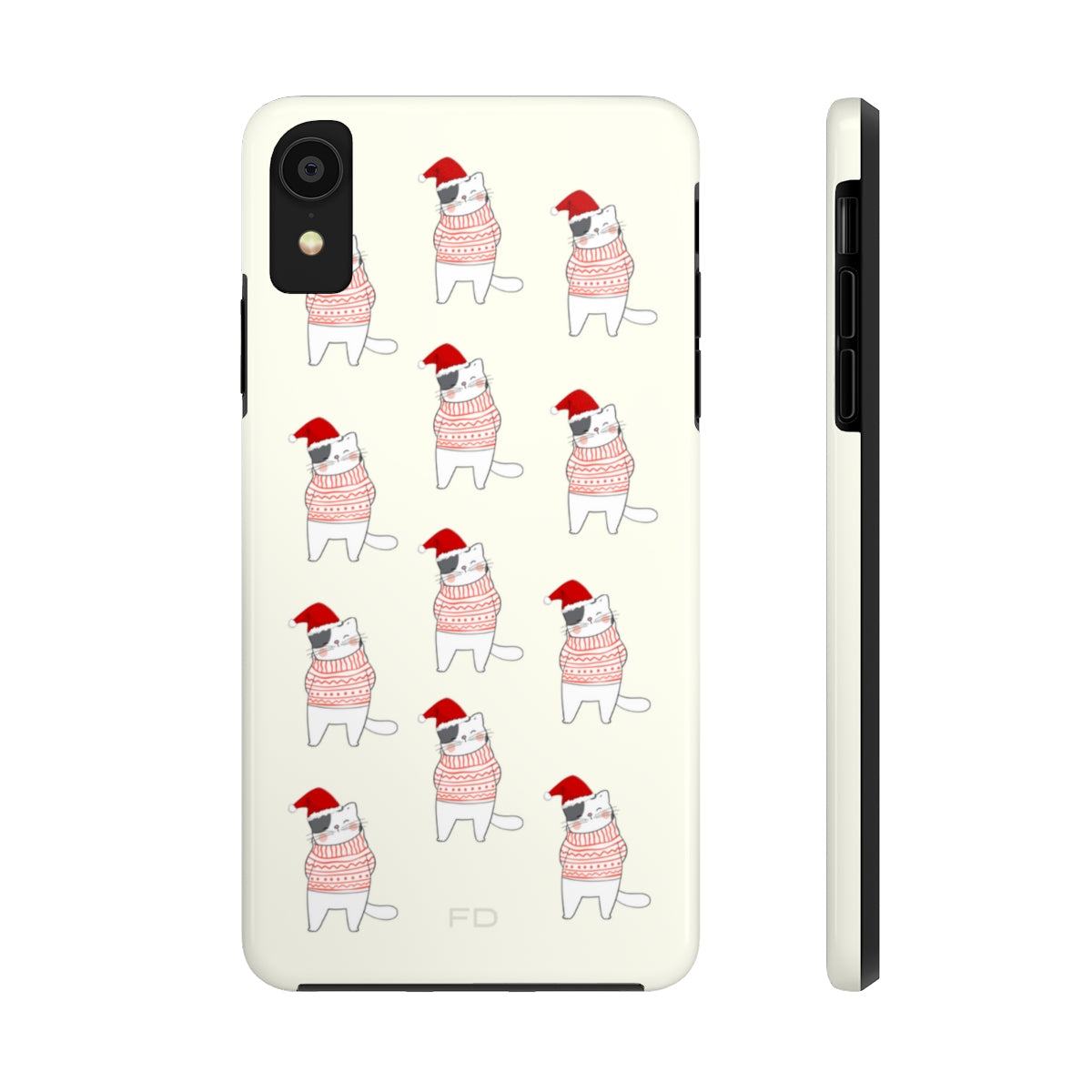 Durable Feline iPhone Case for Wireless Charging - Holiday Edition