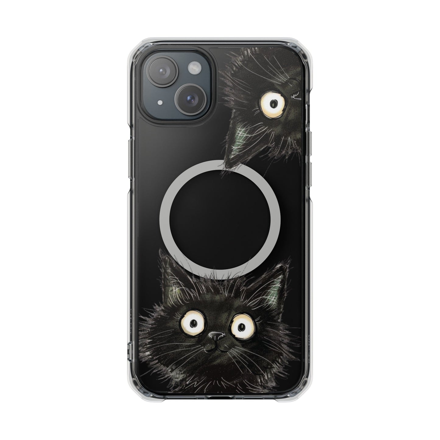 Inquisitive Magnetic Clear Cat iPhone Case