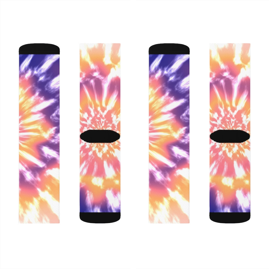Novelty Socks with Pink Tie-Dye Design