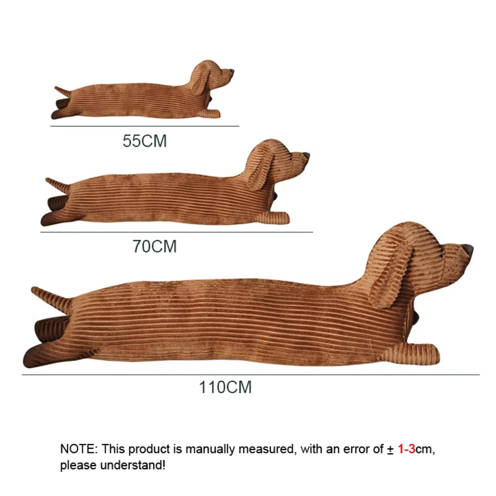 Plush Pillow Featuring a Cartoon Dachshund