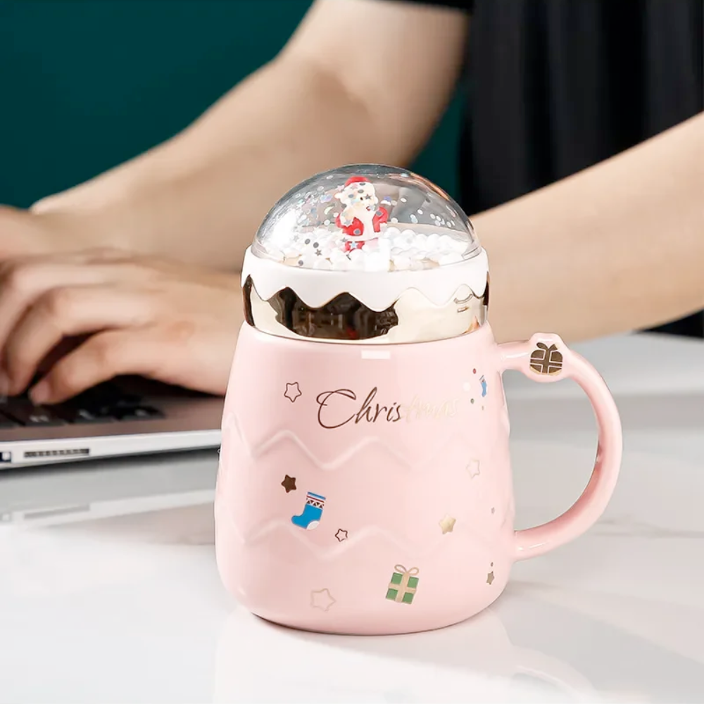 Festive Mug with Cover for Hot Drinks