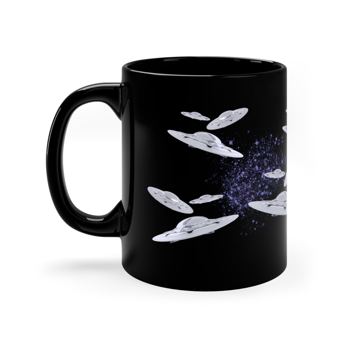 Black Flying Saucer Coffee Tea Mug