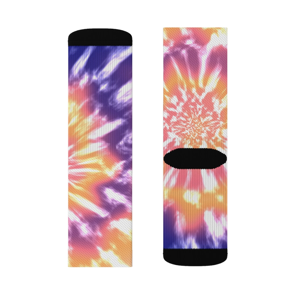 Novelty Socks with Pink Tie-Dye Design