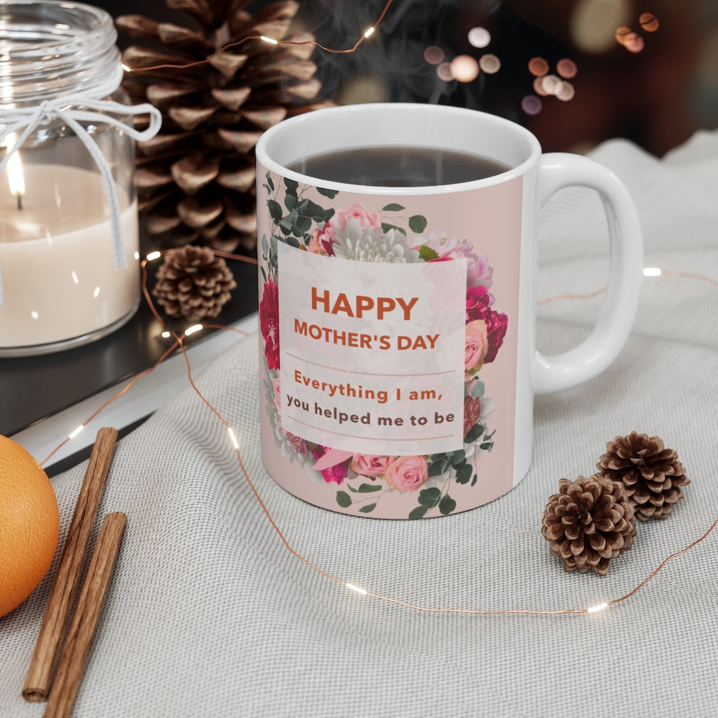 Floral Theme Mug - Celebrating Mother's Day, 11oz