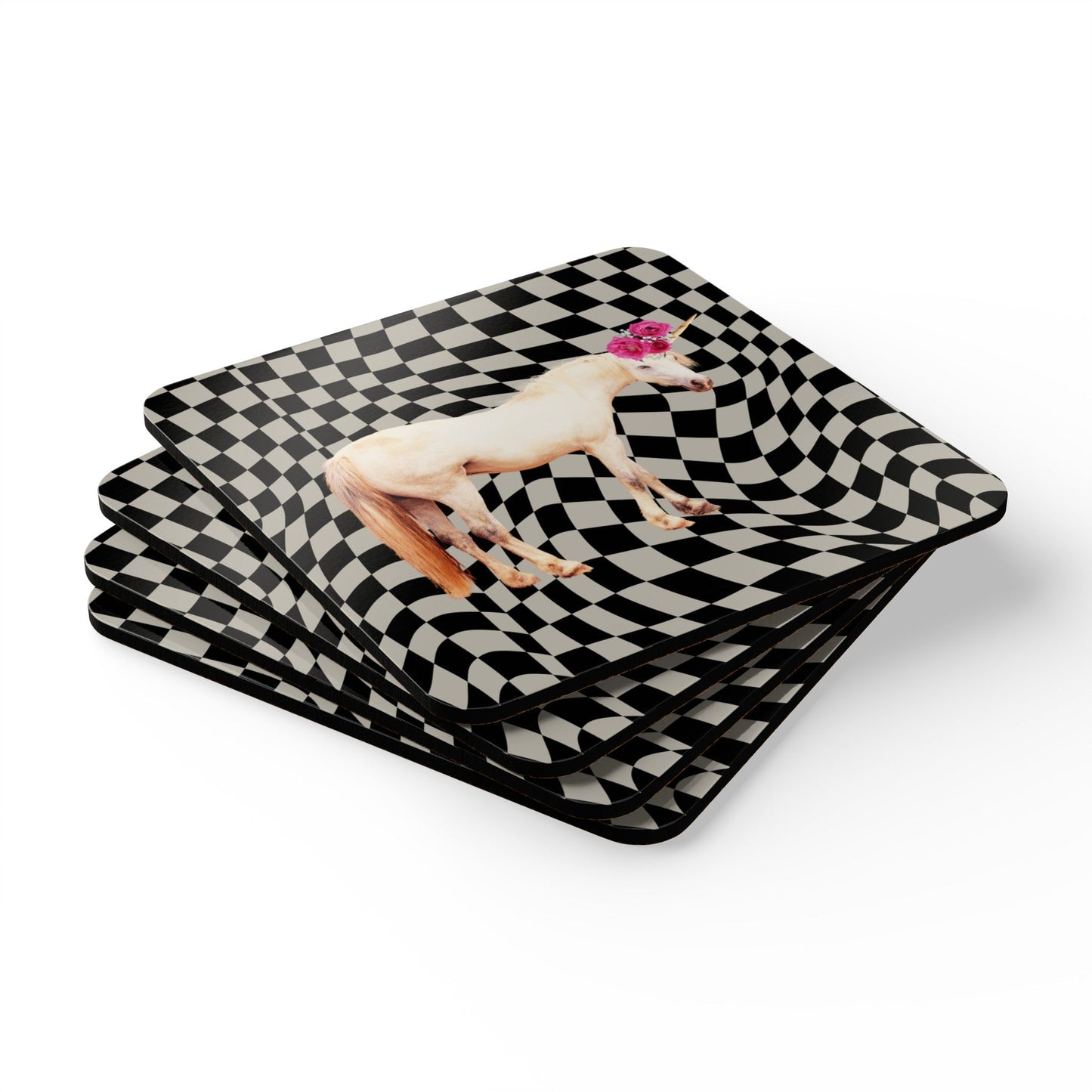 Retro Cosmic Unicorn Coaster Set - 4 Piece