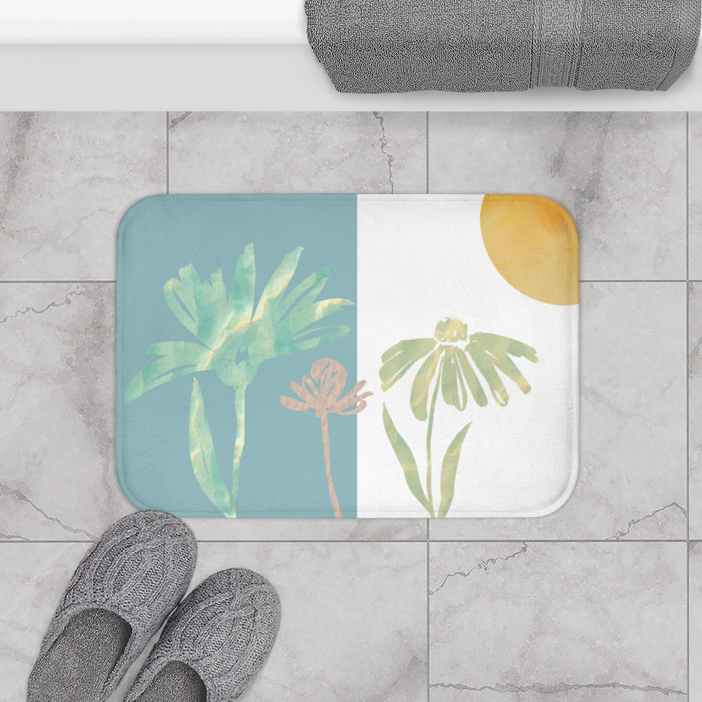 Floral Sun Abstract Bath Mat