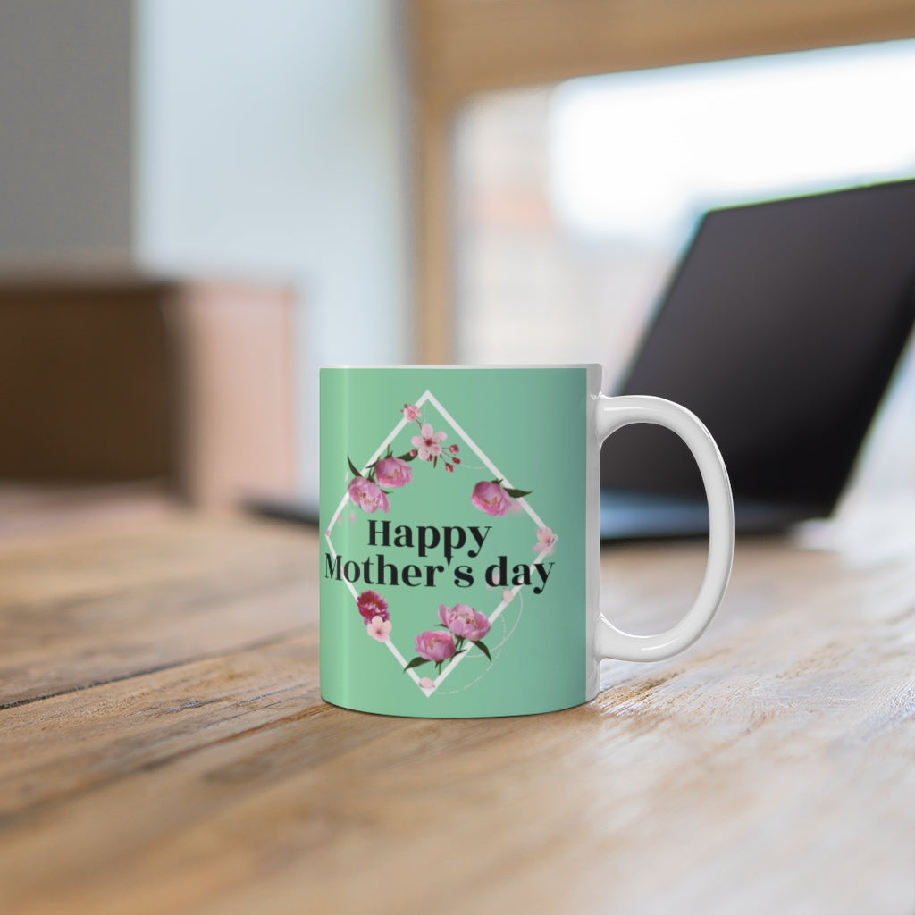 Peony Theme 11oz Mug for a Joyful Mother's Day