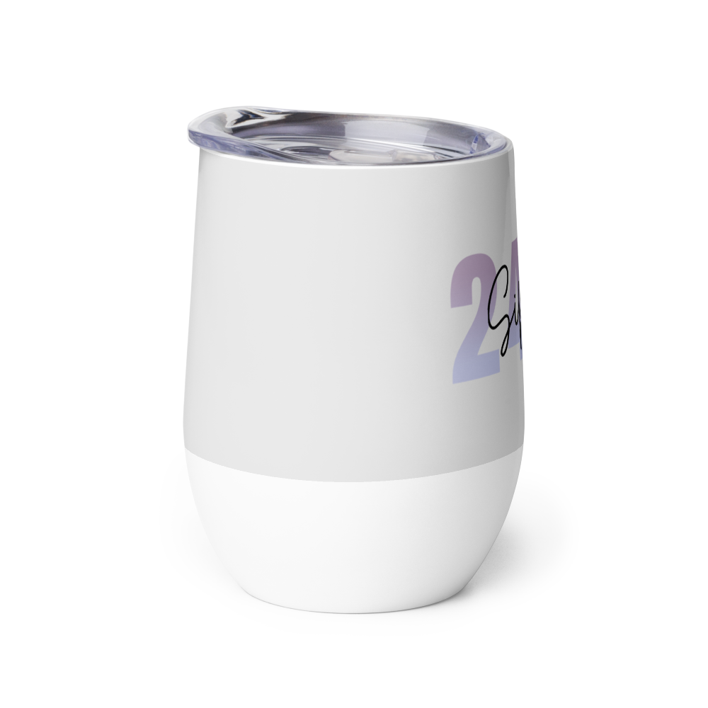 Gray Insulated Wine Tumbler for Hot or Cold Beverages - 12oz