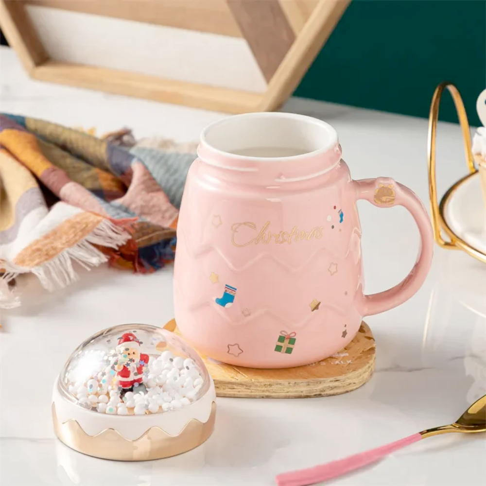 Festive Mug with Cover for Hot Drinks
