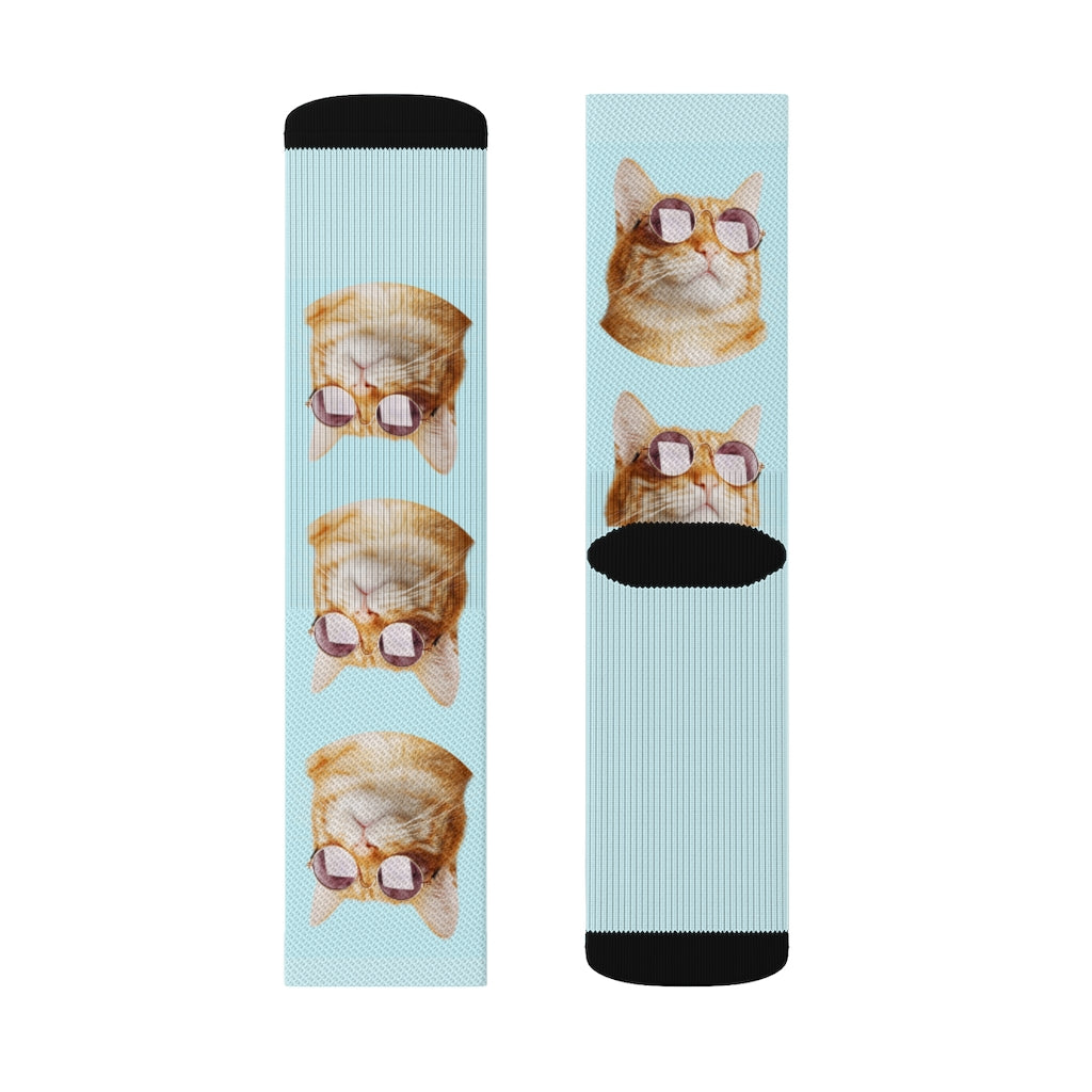 Socks with Cool Cat Wearing Shades