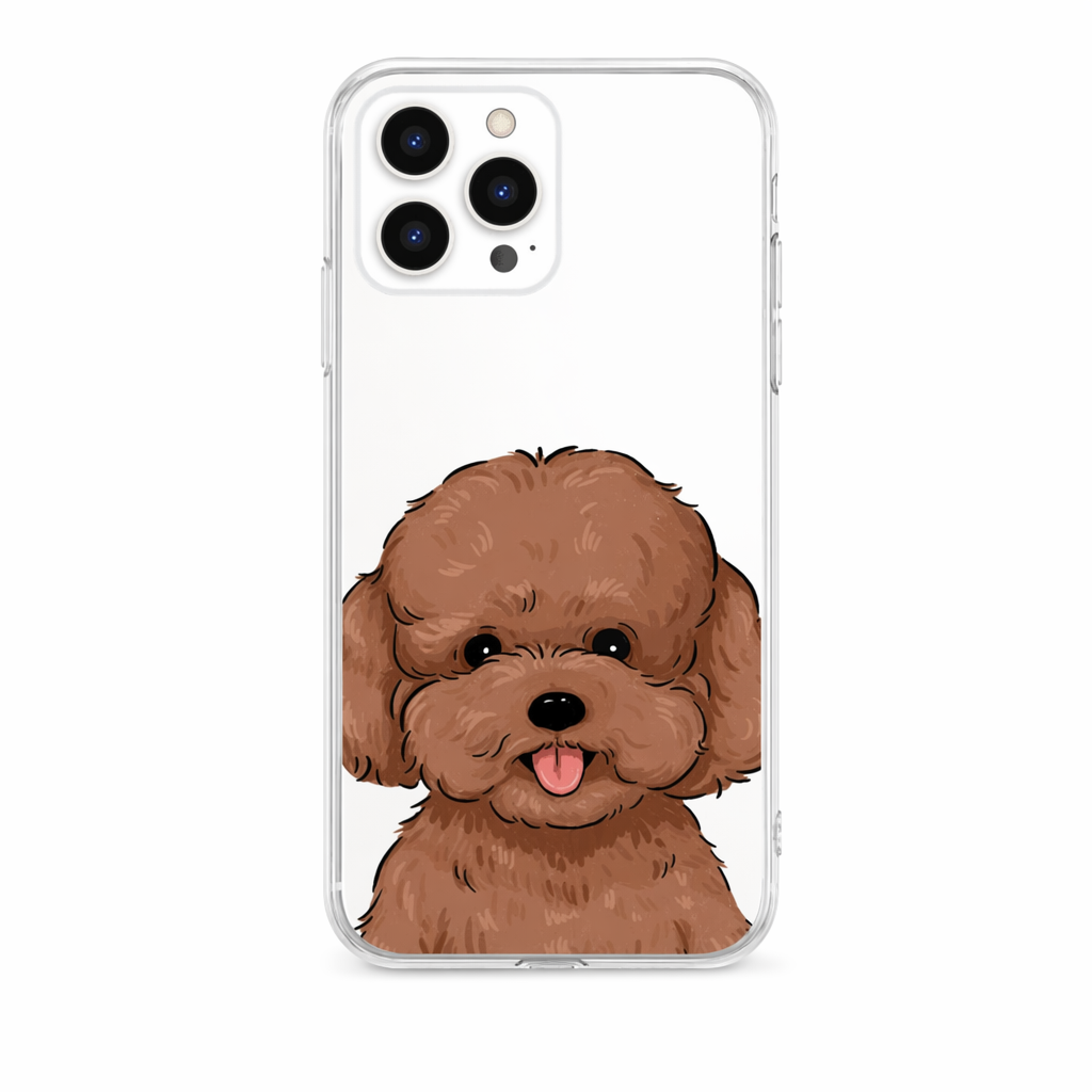 Cute Poodle Phone Case with Protection Brown