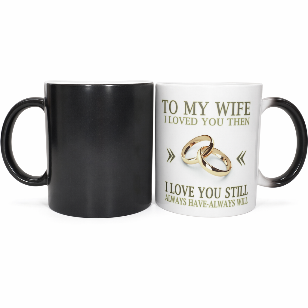 Color Changing Heat Sensitive Ceramic Mug - A Unique Wedding Anniversary Gift Idea Wife