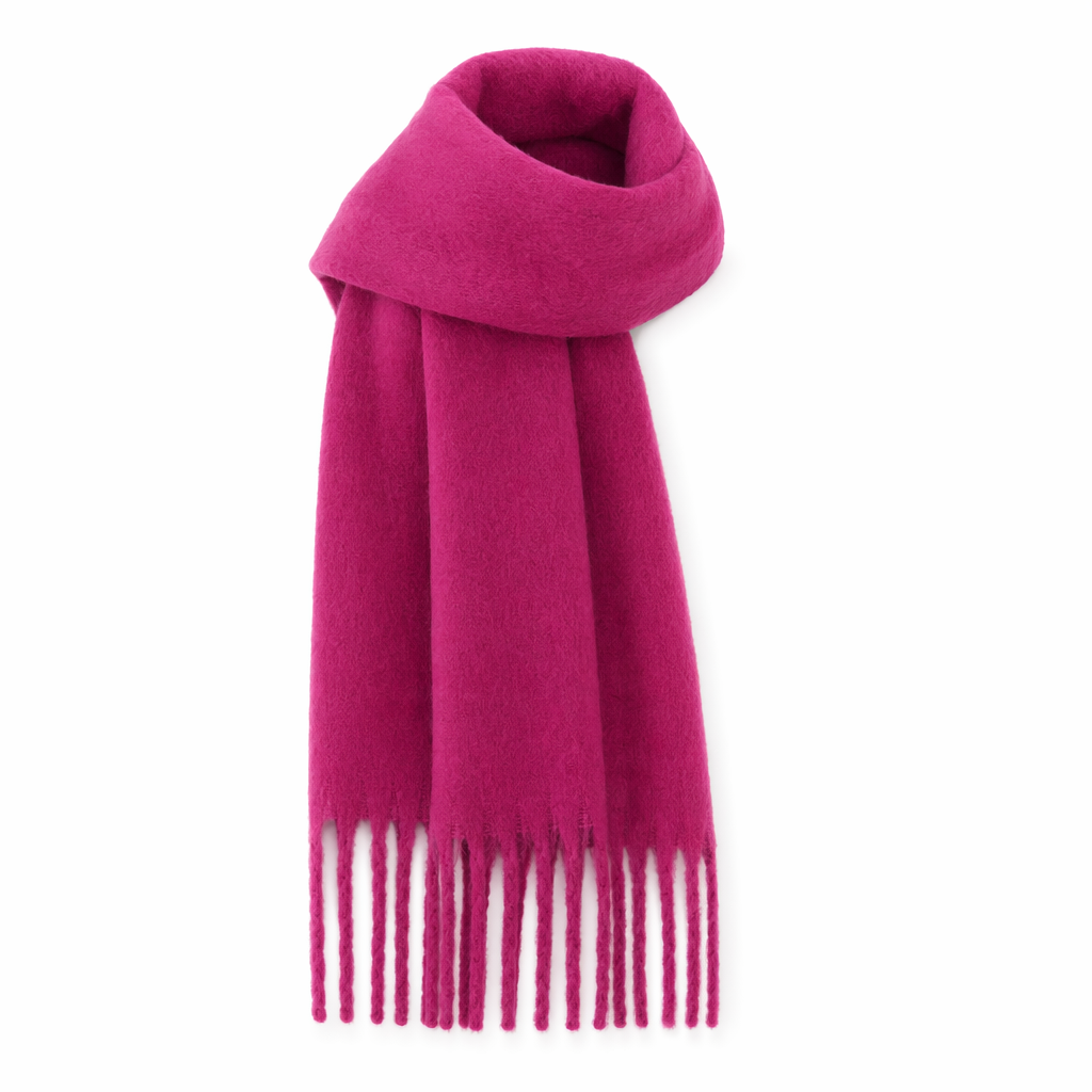 Thick and Cozy Wrap Scarf Dark Pink
