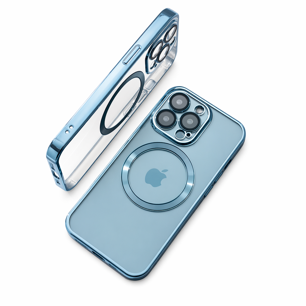 Clear Wireless Charging-Compatible iPhone Case Blue