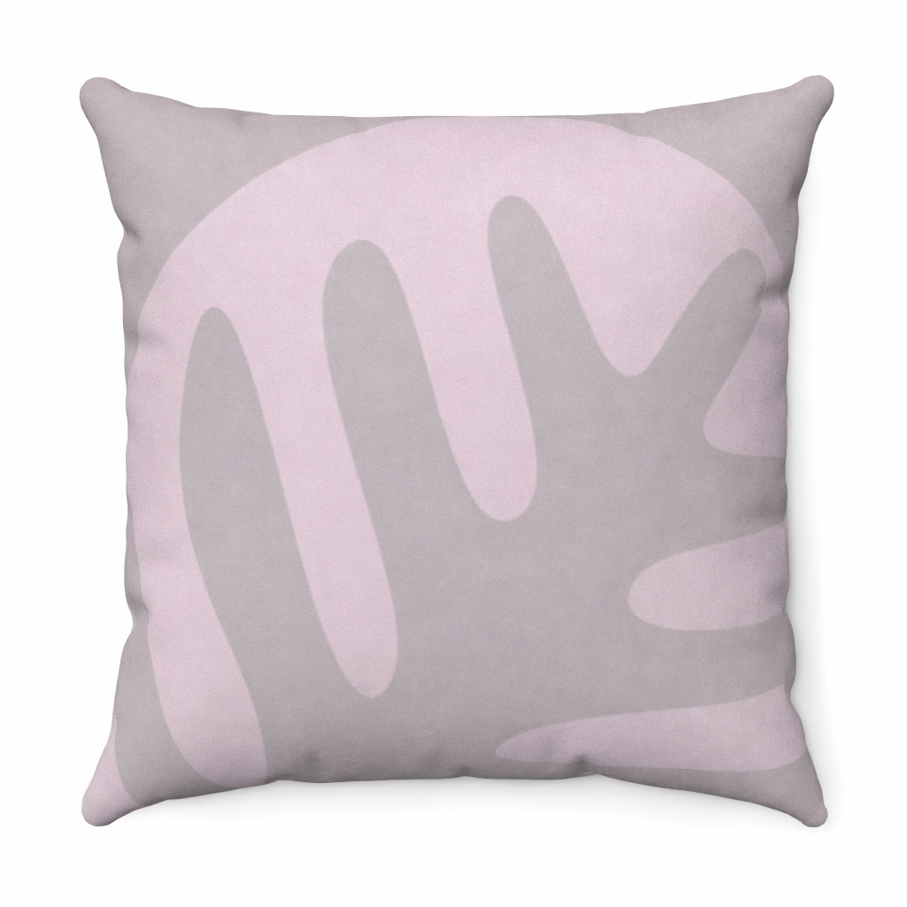 Abstract Blush Leaf Reversible Faux Suede Decorative Pillow Default