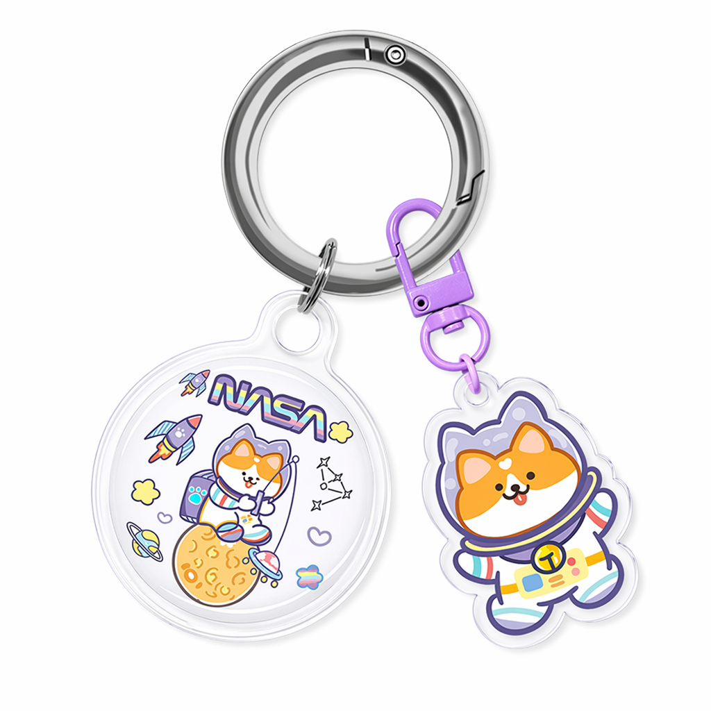 Cute AirTag Case Keychain with Charm E