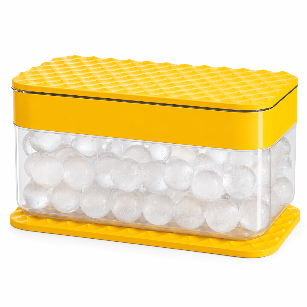 22-Cavity Ice Ball Mold for Large Gatherings Yellow
