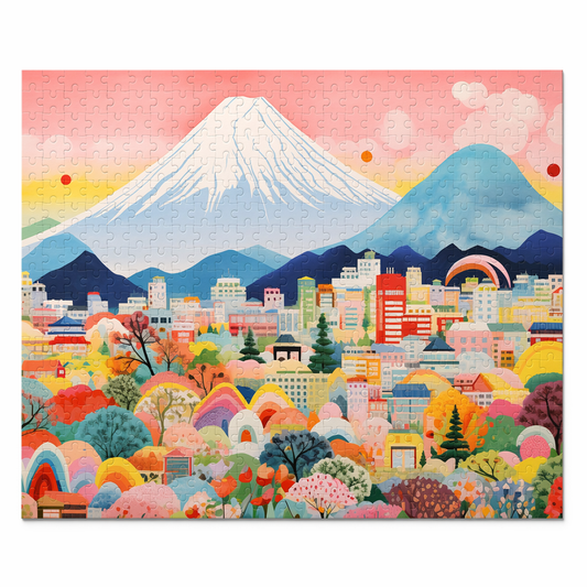 500-Piece Jigsaw Puzzle Featuring the Skyline of Mount Fuji Default