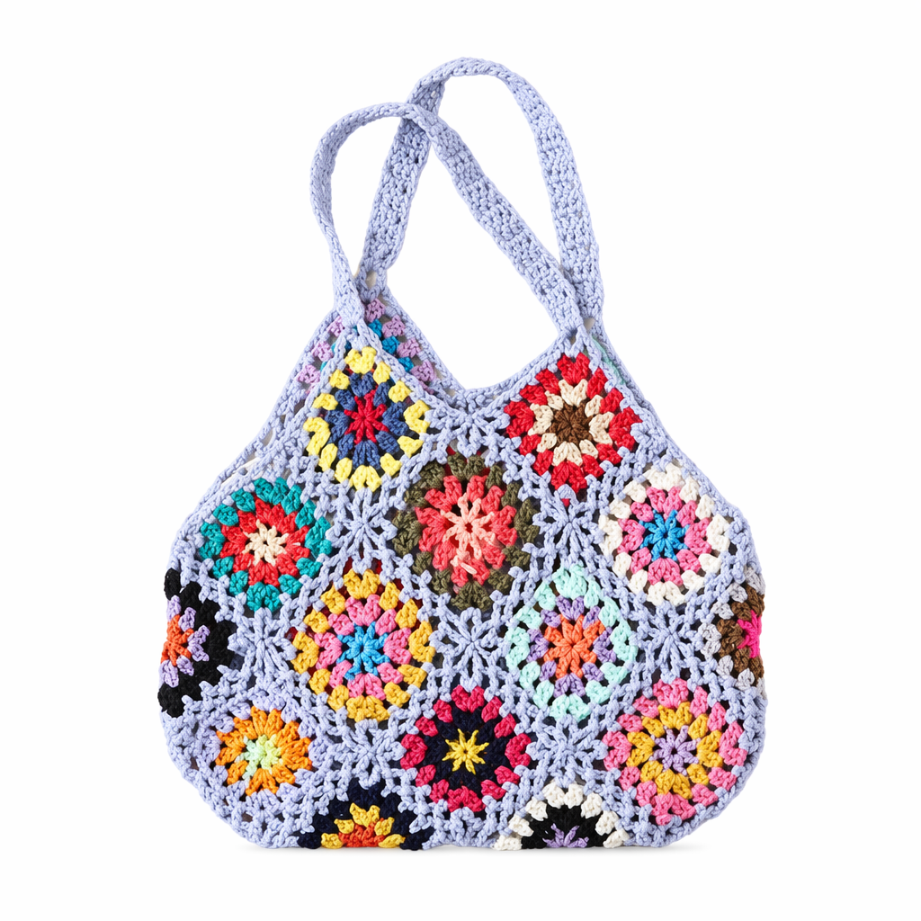 Floral Vintage Tote Bag - Outdoor Bliss Light Blue