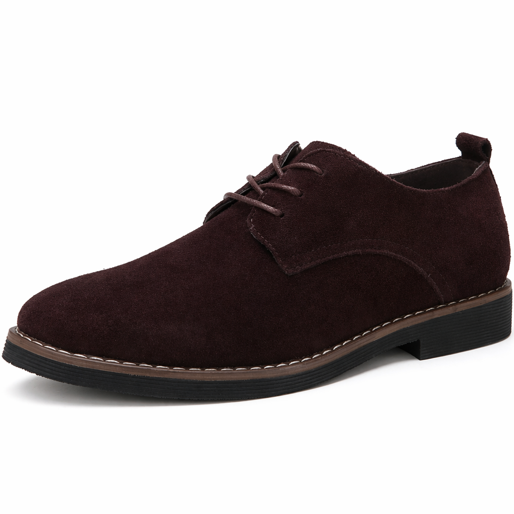 Breathable Lace-up Oxford Shoes for Men's Everyday Wear Brown