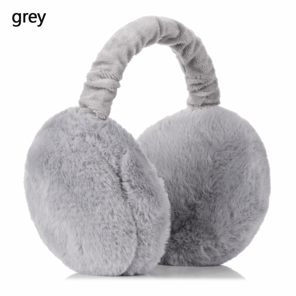 Fuzzy Ear Warmers for Winter Gray