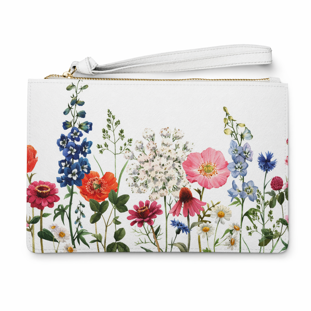 Zipped Clutch Bag with a Floral Design Default