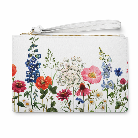 Zipped Clutch Bag with a Floral Design Default