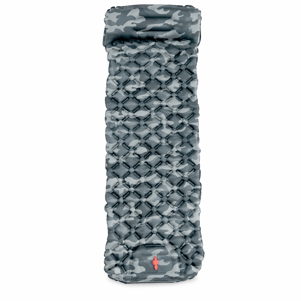 Inflatable Outdoor Mat with Pump and Neck Support Camouflage