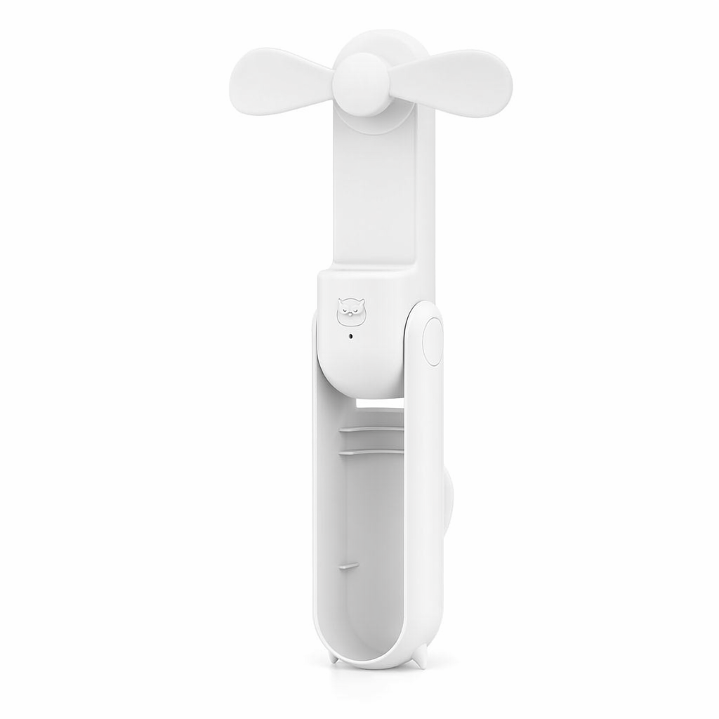 USB Rechargeable Handheld Fan with Powerbank White