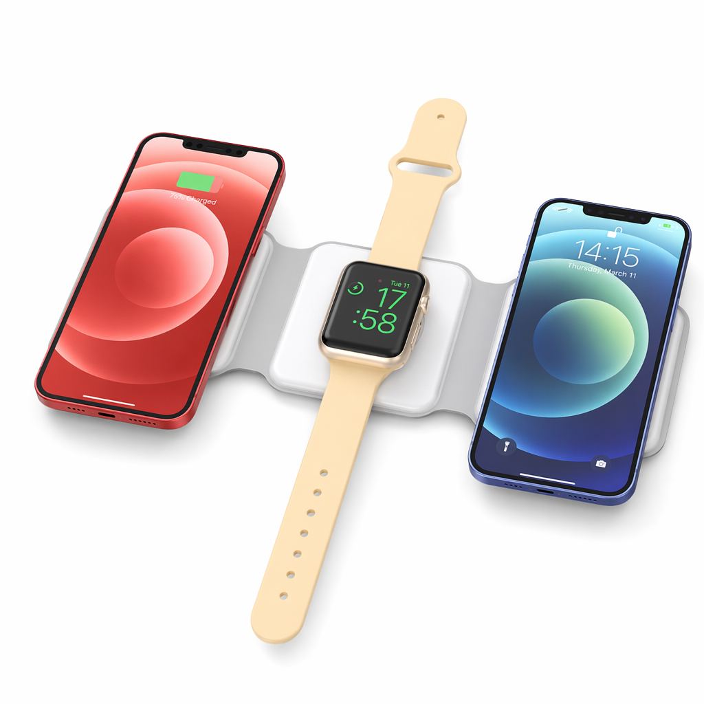 Magnetic Foldable Charger for Multiple Devices White