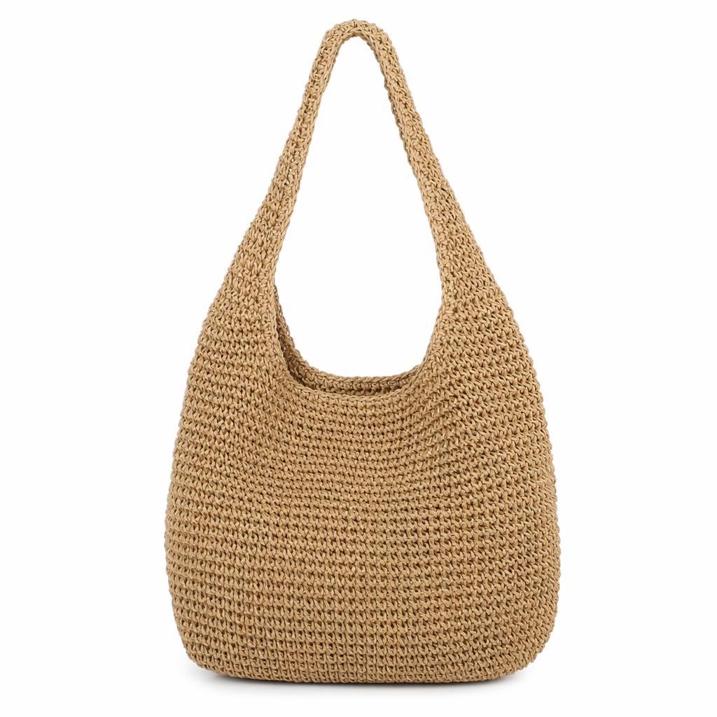 Boho Beach Shoulder Tote - Embrace the Carefree Vibes of Summer Khaki