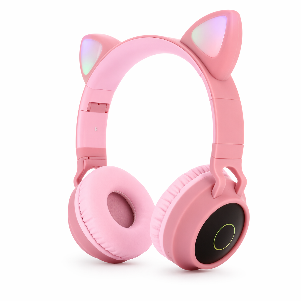 Cute Cat Ear Wireless Headphones Pink