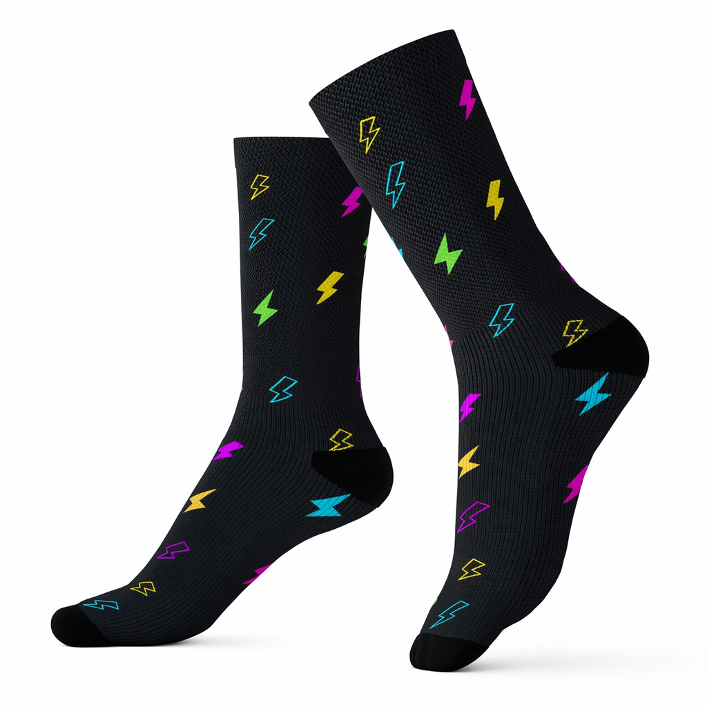 Flashing Neon Socks - A Fun and Quirky Novelty Default