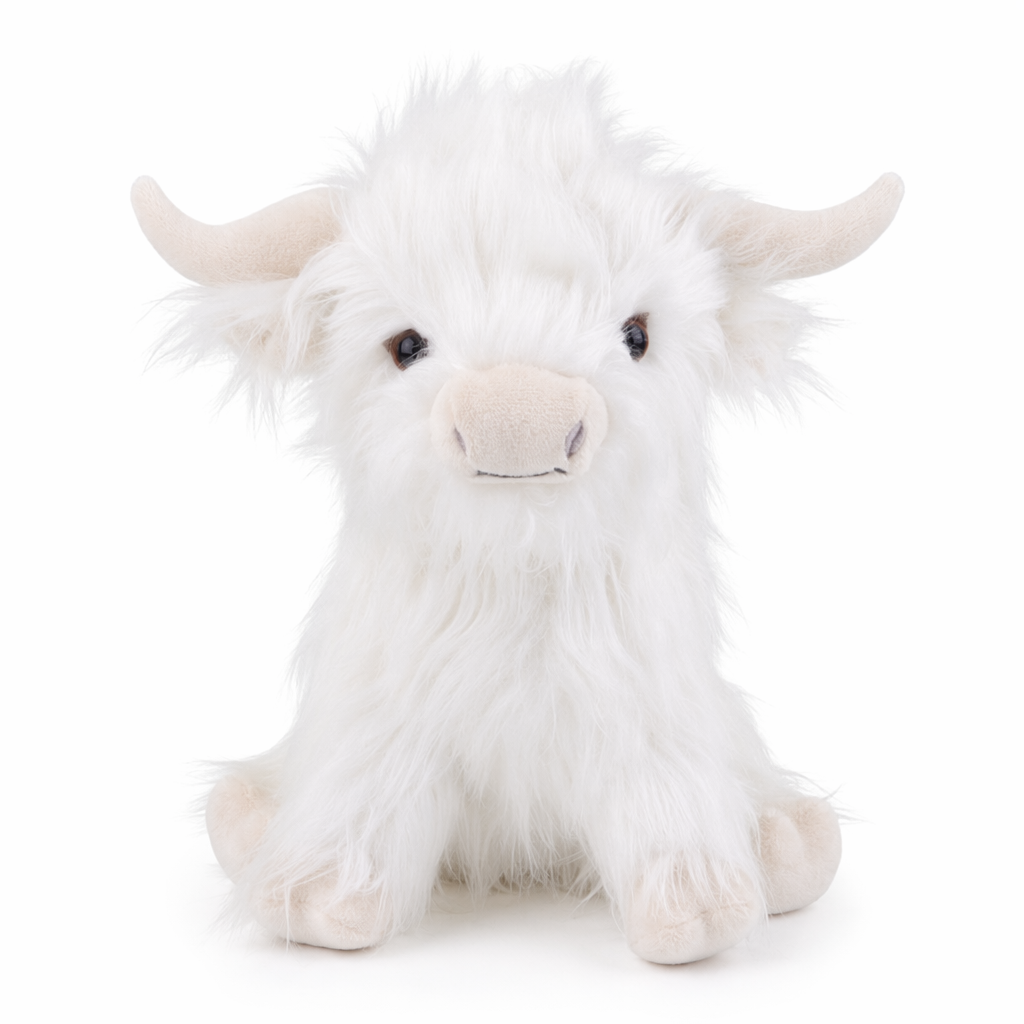 Highland Cow Plush Toy - Baby-Safe, Soft, Huggable White