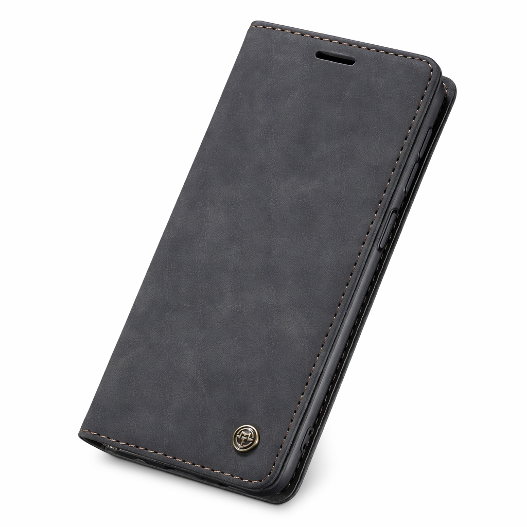 Samsung A13 A33 A53 5G Leather Folio Case Black