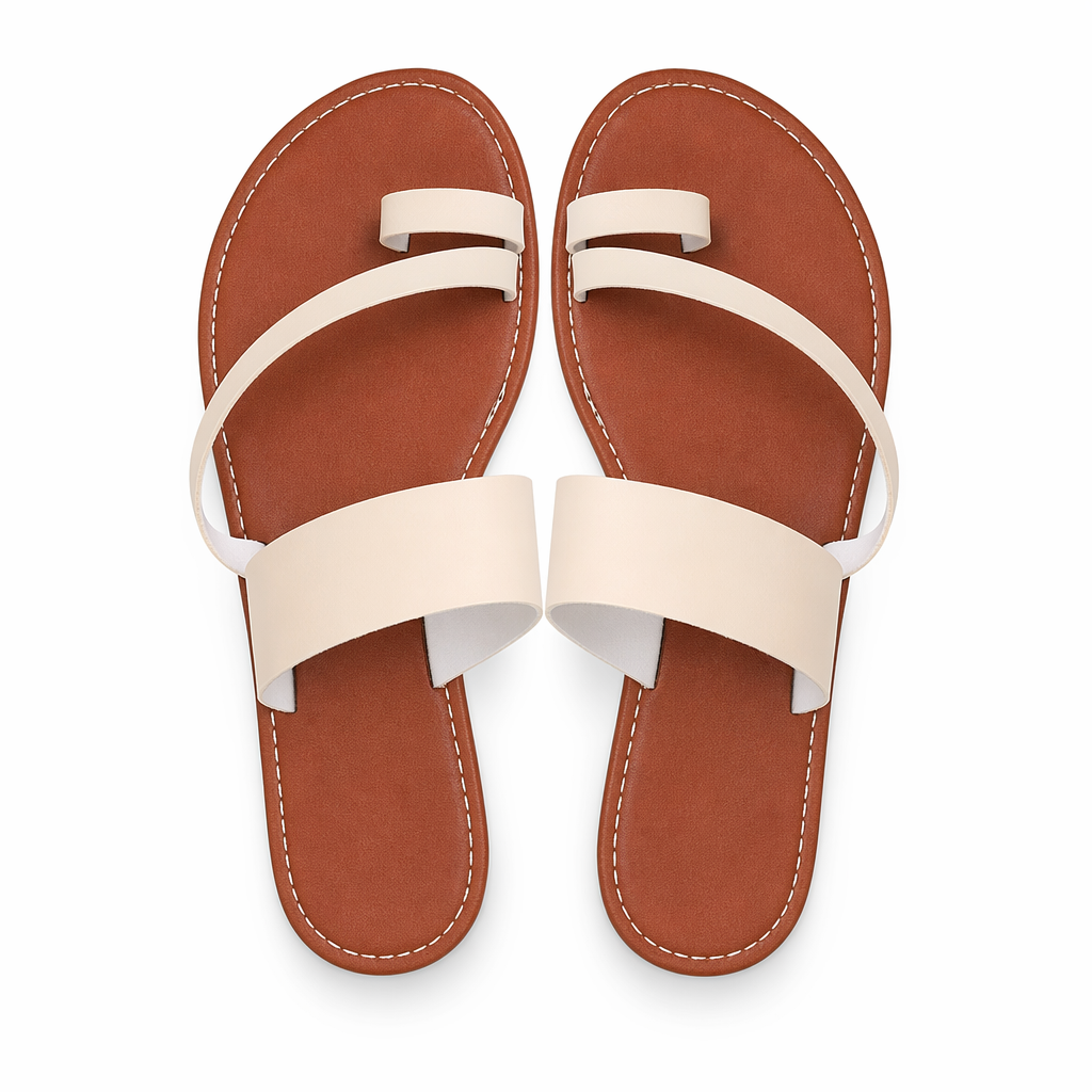 Summer Slippers for Women - Vegan Leather Footwear White