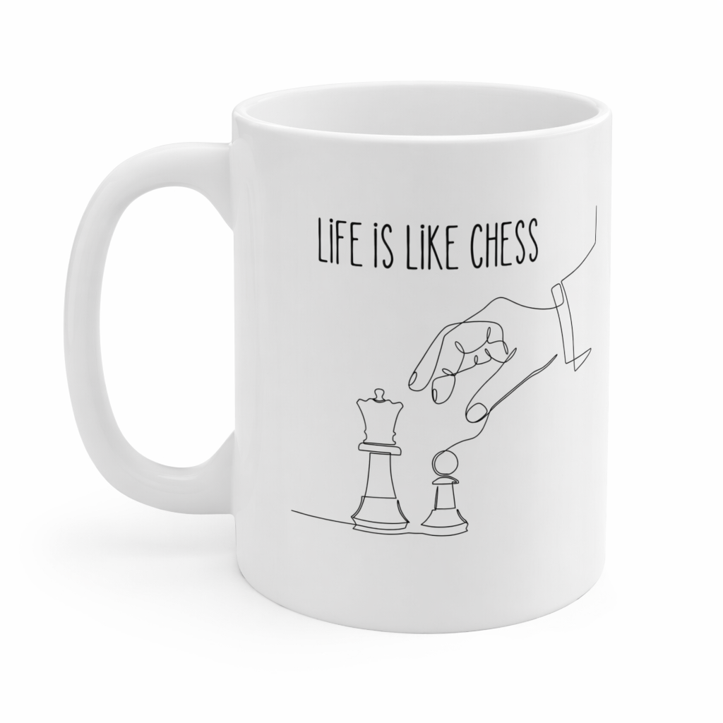 Life's Chess Game Ceramic Mug for Devoted Chess Enthusiasts 11oz Default
