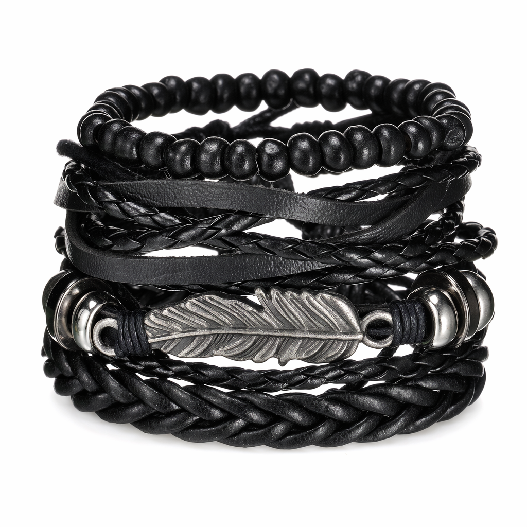 Contemporary Men's Layered Wristband S40