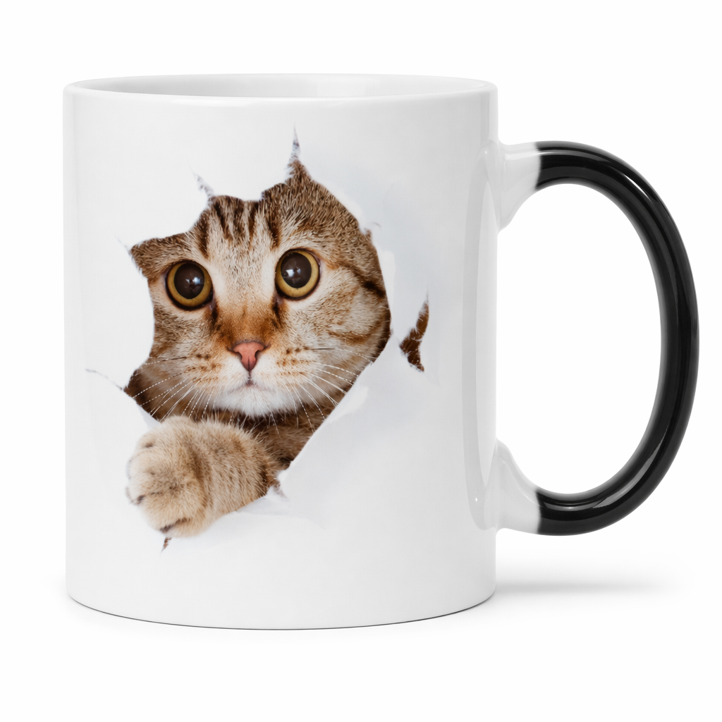 Colorful Ceramic Coffee Mug with Charming Cat Design Default