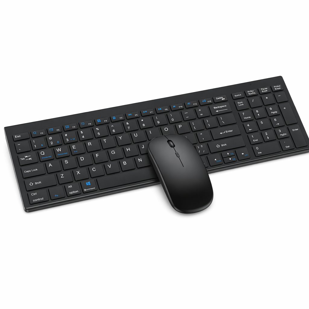 Rechargeable Bluetooth Set with Wireless Keyboard and Mouse Black