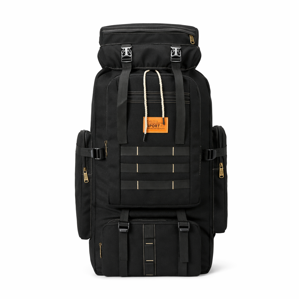 Large Capacity Waterproof Backpack for Outdoor Camping and Hiking (100L) Black