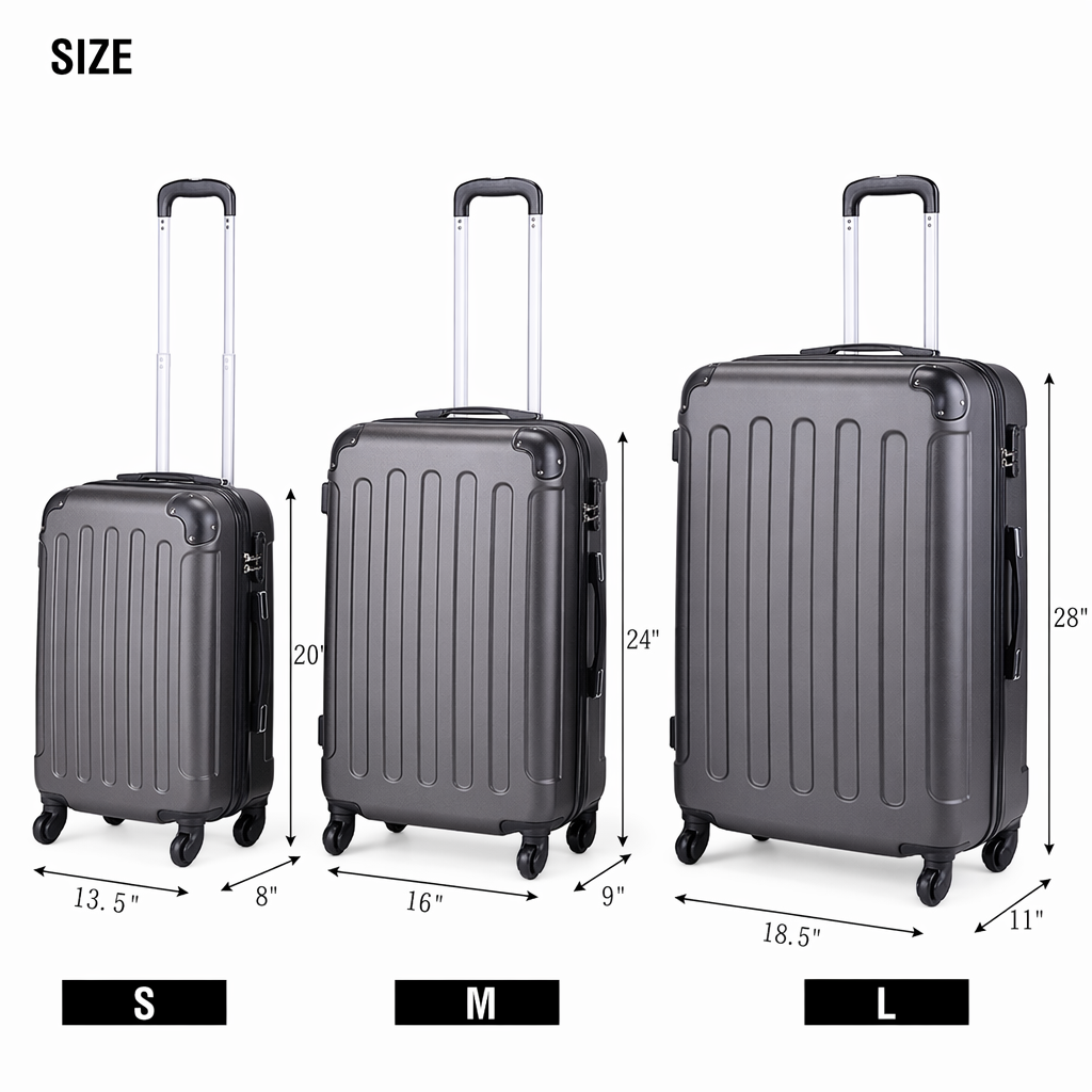 Durable Trio of 360° Wheeled Travel Bags Default
