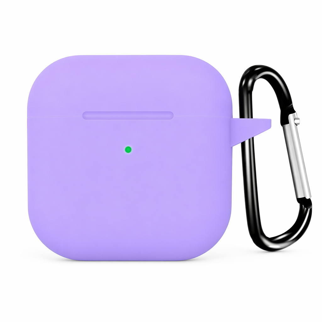 Water-resistant Silicone Carrying Case with Keychain for Airpods (Set of 3) Purple