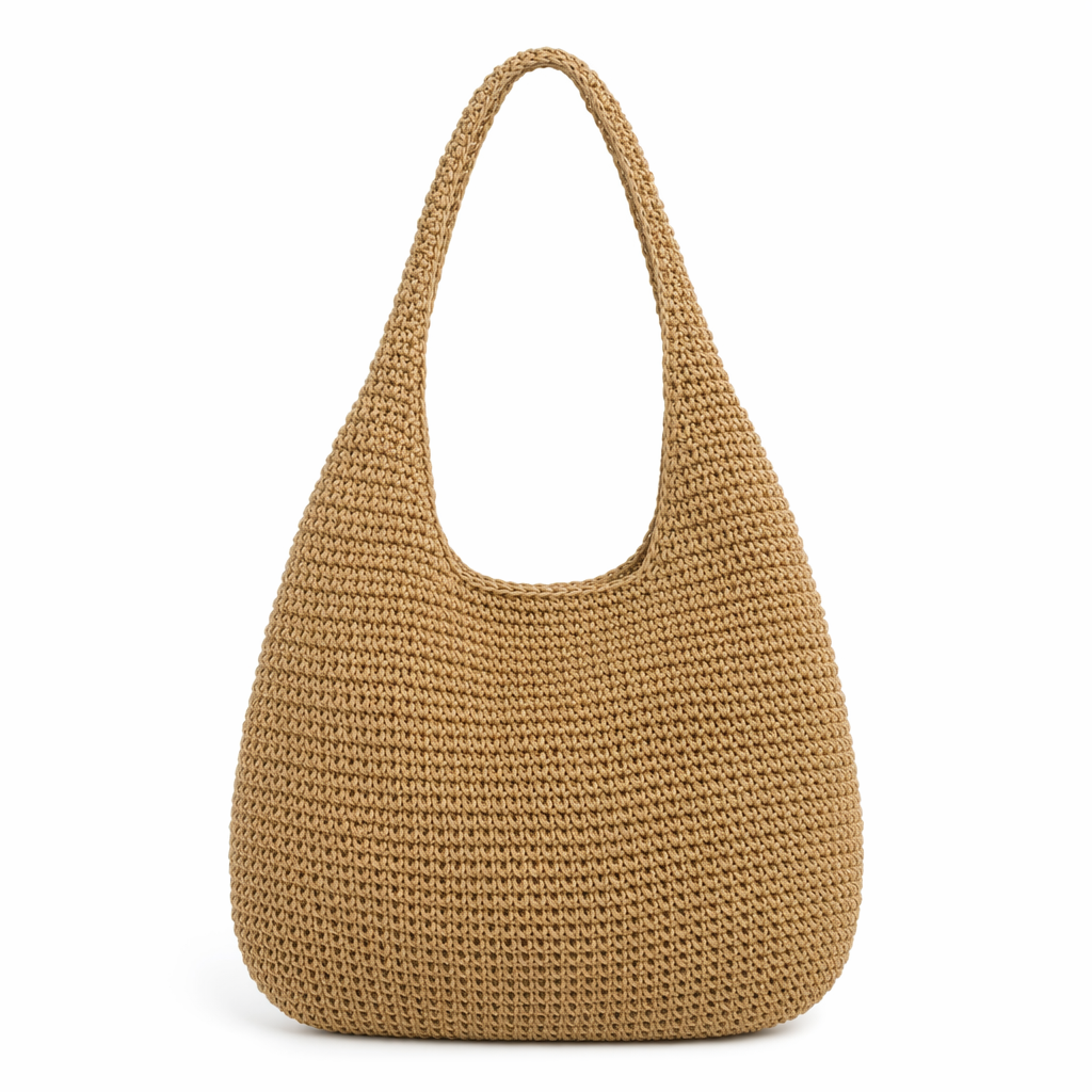 Straw Tote Bag for the Summer Season Khaki