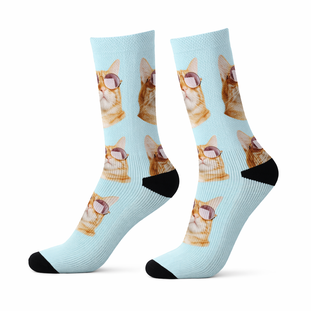Socks with Cool Cat Wearing Shades Default