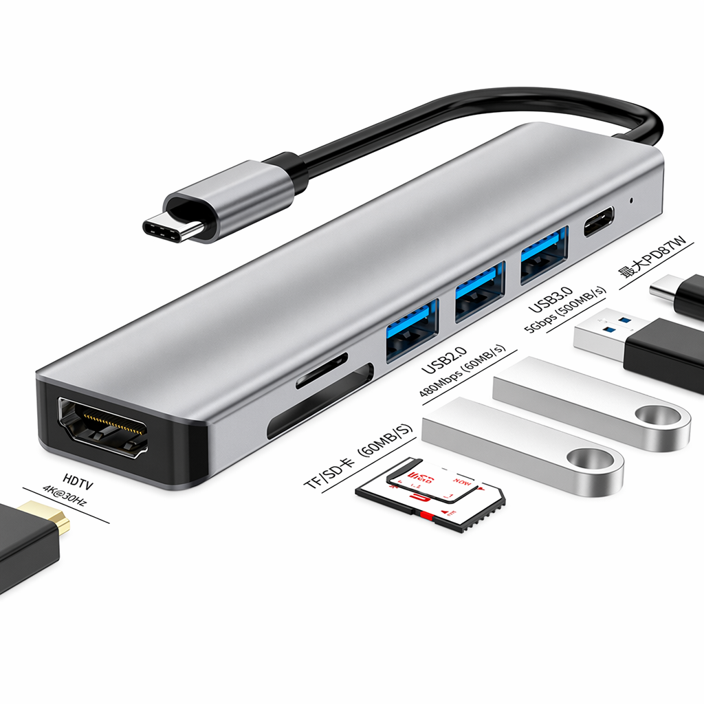 7-in-1 USB-C Hub: Ultimate Connectivity Default