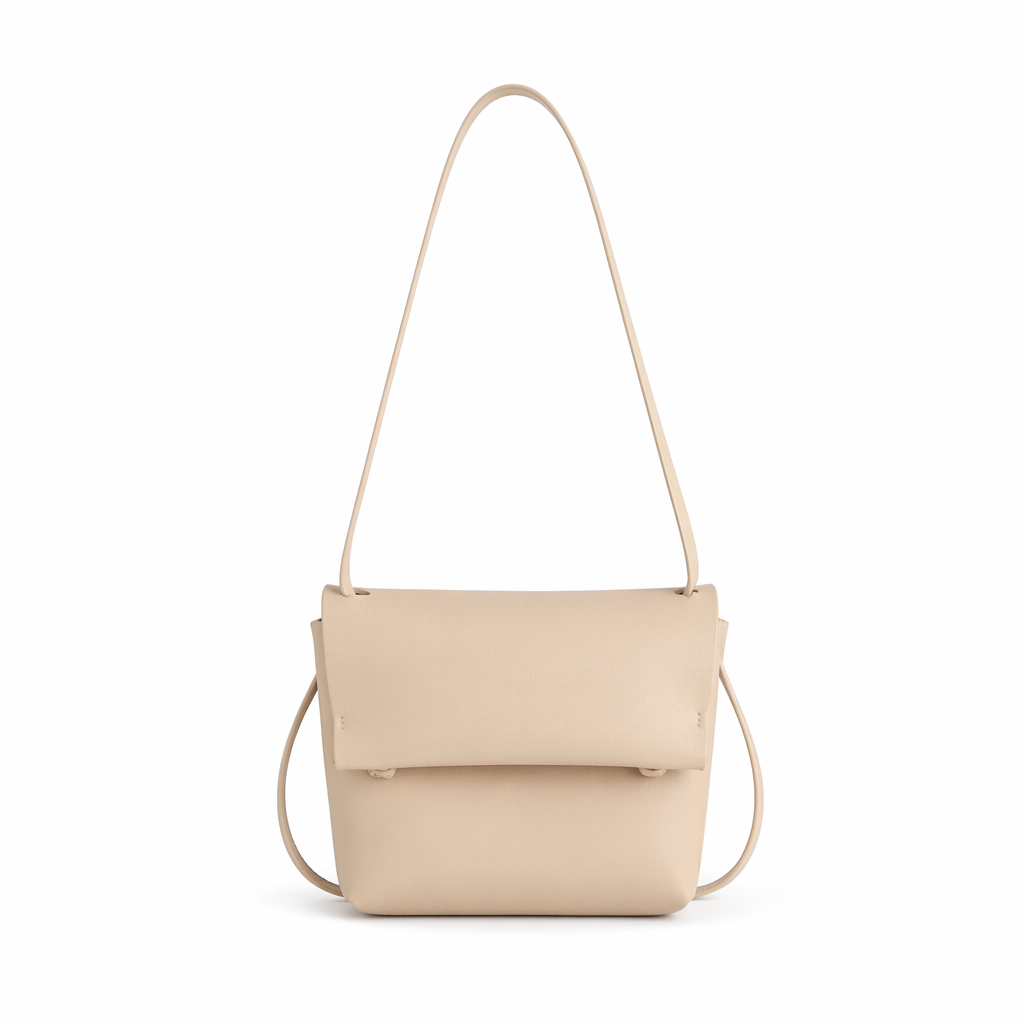 Small Vegan Leather Shoulder Bag for Women - A Stylish Choice for Casual Outings Beige