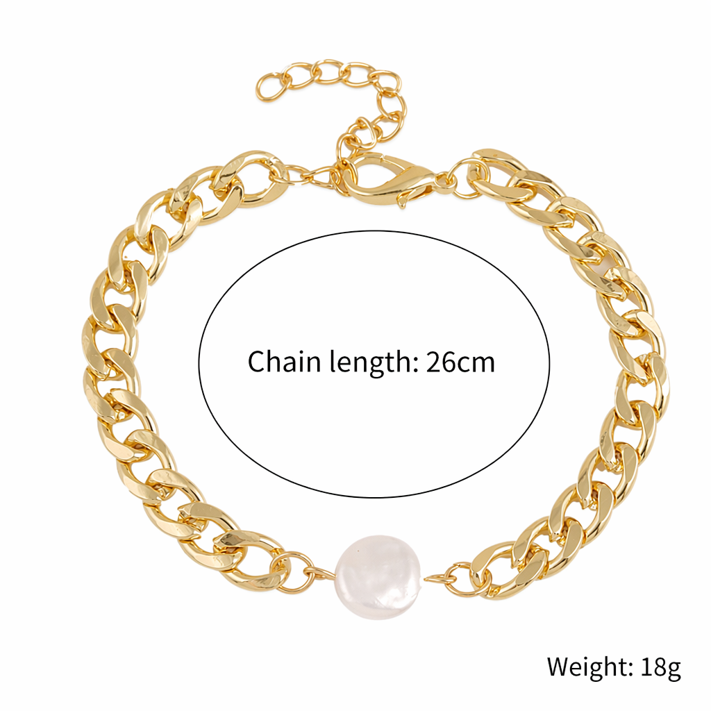Pearl Pendant Chain Bracelet for Women Default
