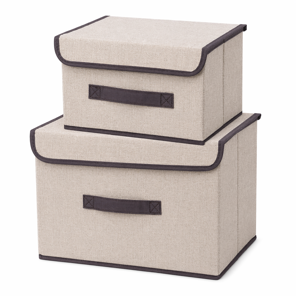 2-Pack Versatile Storage Containers Off-white